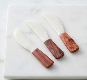 Juego de cuchillos para queso de cerámica, 3 piezas, con mango de madera, para tabla de quesos y utensilios de cocina - Product Image 1