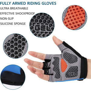 Gants de cyclisme pour hommes et femmes, gants de vélo VTT à demi-doigts, gants antidérapants et absorbant les chocs pour le fitness, le cyclisme et les sports de plein air - Product Image 2