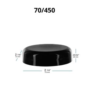 Bouchon à vis en aluminium-plastique 70-450 PE noir brillant sans doublure couvercle de bocal en plastique pour emballage de complément alimentaire cosmétique - Product Image 3