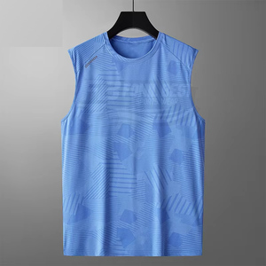 Débardeur Homme Séchage Rapide Élastique Sportif Respirant Tricoté Décontracté avec Logo Avant 100% Polyester - Product Image 5