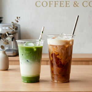 QUANG QUAN Disposable <b>Plastic</b> <b>Cups</b> PP <b>Cups</b> 95mm Single Wall 16oz/24oz Clear for Coffee & Cold Beverages - Product Image 4