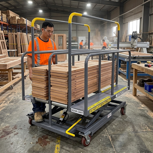 Foot Operated Hydraulic Lift Wood Panel <b>Transport</b> Cart Height Adjustable Glass Handling Trolley Capacity 500kg OEM ODM Factory - Product Image 5