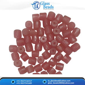Cuentas de vidrio facetadas rusas de color verde botella, cuentas cilíndricas sueltas para la fabricación de joyería y abalorios - Product Image 4
