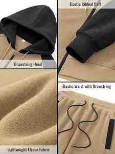 Conjunto Deportivo de Sudadera con Capucha de Felpa de Algodón Personalizado para Hombre, Ropa Deportiva de Calle, para Gimnasio, Entrenamiento, Cómodo e Informal - Product Image 2