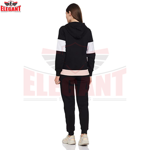 Survêtements de sport personnalisés avec logo, fabrication OEM/ODM, vente en gros, marque privée, ensemble sweat à capuche et pantalon color block pour femmes - Product Image 2