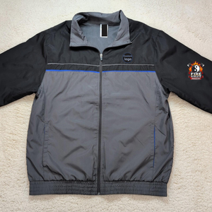 Ensemble de survêtement deux pièces unisexe pour homme, grande taille, gris et noir, avec doublure en maille, coupe-vent, de haute qualité - Product Image 2