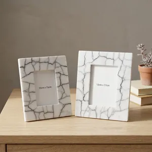 Handmade Stone Photo <b>Frame</b> Rectangular Vertical Tabletop Decorative Picture <b>Frame</b> <b>White</b> Agate quartz Modern Home Display - Product Image 6