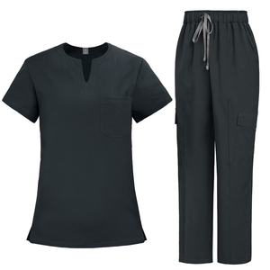 Ensemble de Blouse et Pantalon Médical Unisexe en Gros – Doux, Respirant, Col en V, Tenue d'Infirmière, Vêtements de Travail Hospitaliers, Pantalon Cargo Jogger Personnalisable - Product Image 3