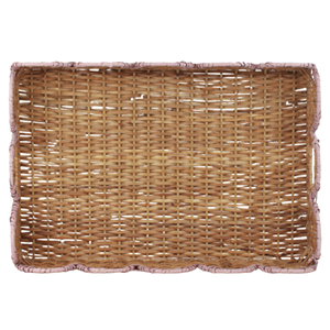ถาดหวายธรรมชาติทำมือ ขอบหยัก ถาดหวายเหมาะสำหรับโต๊ะกาแฟและของตกแต่งบ้าน จากเวียดนาม - Product Image 4