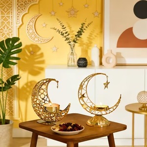 Adorno de Mesa Ámbar para Eid – Decoración de Luna Creciente para Espacios Festivos Cálidos - Product Image 4