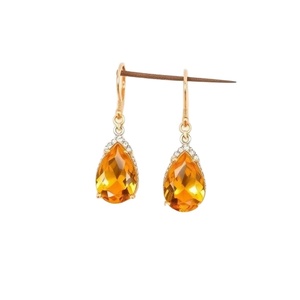 925เซอร์โคเนียคิวบิกเซอร์โคเนียสีเหลืองสำหรับผู้หญิงและเด็กผู้หญิงต่างหูแฟชั่นสำหรับสไตล์ในชีวิตประจำวัน - Product Image 1