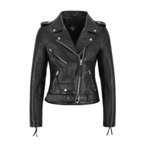Chaqueta de Motociclista de Cuero Genuino para Mujer, Chaqueta de Cuero Clásica para Moto, Fabricante Mayorista de Marca Privada OEM ODM - Product Image 1