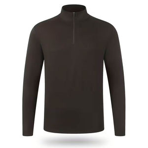 เสื้อยืดคุณภาพสูงแบบซิป 3/4  คอตั้ง ทรงปกติ แขนยาว ซิปครึ่งตัว สีสันตามสั่ง สวมใส่สบาย เป็นมิตรกับสิ่งแวดล้อม - Product Image 1