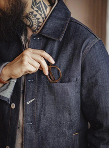 2026 High Quality <b>Men's</b> Dark Blue Denim <b>Jacket</b> Workwear Style Breathable Regular Fit Autumn Wear Casual <b>Men's</b> <b>Jacket</b> - Product Image 3