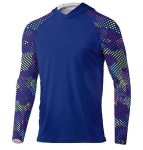 เสื้อตกปลาผู้ชาย UPF 50+ ผ้าโพลีเอสเตอร์ 95% สแปนเด็กซ์ 5% พิมพ์ลายแบบ Sublimation เสื้อฮู้ดดี้สำหรับตกปลา - Product Image 1