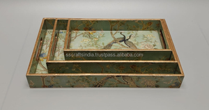 ชุดถาดไม้สี่เหลี่ยมผืนผ้าสำหรับเสิร์ฟแบบทันสมัยถาดไม้/หอยออกแบบได้ตามต้องการเป็นมิตรต่อสิ่งแวดล้อม - Product Image 2