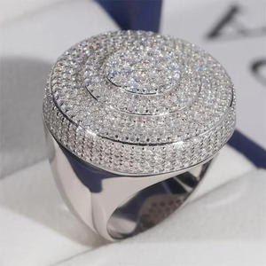 Anillo de hombre chapado en rodio con diamantes simulados en forma de halo, estilo hip hop, de plata de ley 925, joyería tallada para regalo de boda o compromiso - Product Image 3