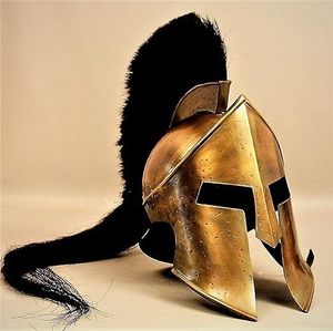 Casco Griego de Acero Estilo Antiguo con Pluma Negra, Réplica Hecha a Mano y Pulida, Casco de Guerrero, Artefactos Decorativos Históricos - Product Image 5
