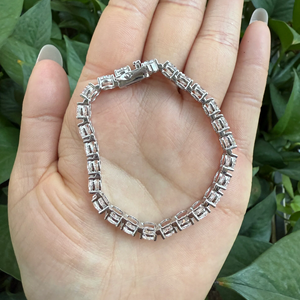 Pulsera de Diamantes en Plata 925, Corte Brillante Redondo, Diamantes Cultivados en Laboratorio, Color D, Certificado IGI, Joyería Clásica de Boda para Mujer - Product Image 4