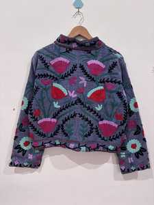 Velvet Embroidered Jacket Hand Embroidered Suzani Jacket Boho Ethnic Floral Coat Bold Statement Outerwear for Women Winter - Product Image 5