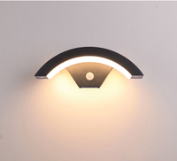 Lumière murale décorative en forme d'éventail, étanche, à détecteur de mouvement, conforme aux normes européennes, en aluminium, pour extérieur, jardin, hôtel, restaurant