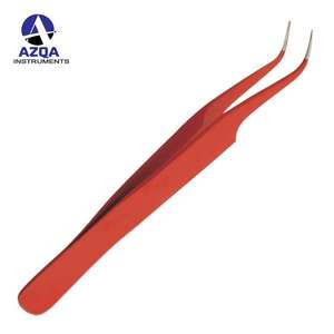 Pinzas Profesionales Antiestáticas de Color Negro Mate para Extensión de Pestañas, con Punta de Precisión, Herramienta para Aplicación de Pestañas - Product Image 2