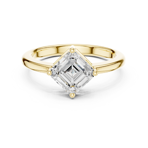 Asscher Cut Diamond Yellow Gold <b>Ring</b> Elegant Solitaire GRA Certified Fine Design Jewelry <b>Crafted</b> From Solid 14k Yellow Gold - Product Image 1