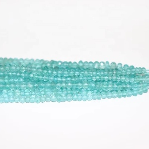 Cuentas de Rondelle facetadas de apatita de cielo Natural AAA, hebra de 3,5-4mm y 13 pulgadas para fabricación de joyas - Product Image 1