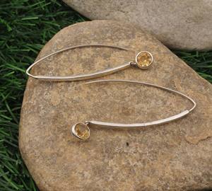 Pendientes de Plata de Ley 925 con Citrino y Lazo, Chapados en Plata, con Cuentas Delicadas, Brillantes y Románticos, Joyería para Bodas - Product Image 3