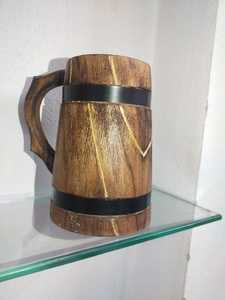Jarra de Madera Pulida Personalizada, Taza Vikinga Rústica Grabada, Regalo para Él, Medieval, Ecológica, Cerveza Personalizada Hecha a Mano, Alta Calidad - Product Image 6