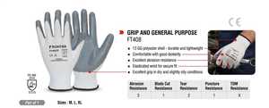 Gants gris Frontier en nitrile avec revêtement sur la paume pour applications aérospatiales - Product Image 5