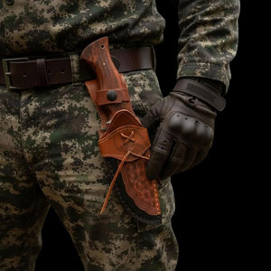 Nueva Edición Cuchillo Táctico de Caza San-Mai Hecho a Mano con Hoja Fija de Cobre Damasco Patrón Lluvia de Gotas y Mango de Palisandro - Product Image 3