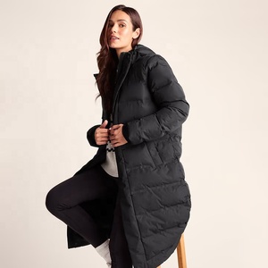 Women's <b>Long</b> Knitted <b>Waterproof</b> Hooded Puffer <b>Coat</b> with Zipper Closure Winter Travel Outerwear - Product Image 5