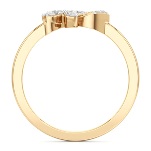 925 Sterling Silver 18K Gold Plated Marquise Flower Ring - Product Image 3