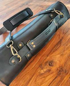 Bolsa/Estuche para Cuchillos de Chef Profesional de Cuero Marrón Chocolate Genuino Ligero de Primera Calidad con 10 Bolsillos, Hecho a Mano LKR-0303 - Product Image 5