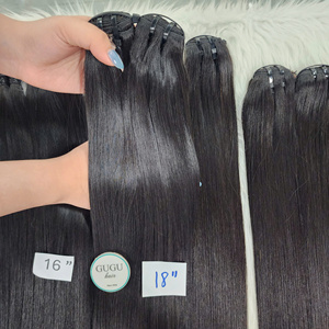 Peluca de Cabello Humano Virgen Liso Natural con Cutícula Alineada, de Alta Calidad, Doble Trama a Máquina, Cabello Vietnamita, 100 Gramos GUGU - Product Image 5