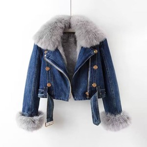 Veste streetwear en jean foncé pour femme, coupe décontractée, vente en gros pour détaillants, étiquette personnalisée, faible MOQ, direct usine - Product Image 1
