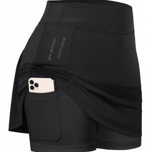 Falda pantalón de compresión para pickleball para mujer, cintura alta, con bolsillo para teléfono y pelota, de tejido elástico que absorbe la humedad, personalizada, deportiva. - Product Image 1
