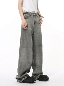 High Street Baggy <b>Jeans</b> Loose Wide Cut Premium Denim Fabric Contemporary Urban Fashion Custom Logo Manufacturing Baggy <b>Jeans</b> - Product Image 3