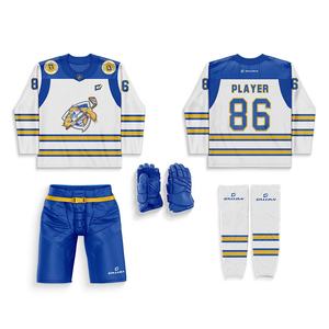 Ensemble de hockey sur glace à sublimation respirant personnalisé pour adultes/jeunes comprend un short en jersey Chaussettes-Uniforme de hockey sur glace de qualité OEM/ODM - Product Image 1