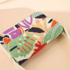 Bolso Cruzado Cuadrado Clásico con Cuentas Blancas, Diseño de Limón Bordado, Impresión Serigráfica, Estilo de Moda para Viajes, Uso Diario, Bolso Tote Artesanal - Product Image 6