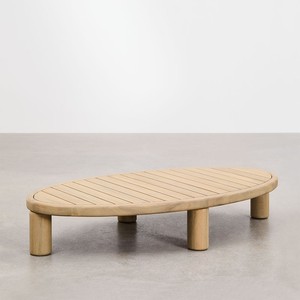 Mesa de centro ovalada para jardín Vandana Hexa Nova 140x70 cm en madera de acacia Jerome - Product Image 3