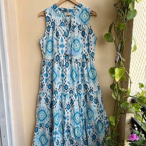 Vestido de Verano 2026, Estilo Vintage, Estampado Floral de Algodón Ikat, con Mangas, para Mujer, Bordado, Maxi, con Detalle de Borlas - Product Image 1