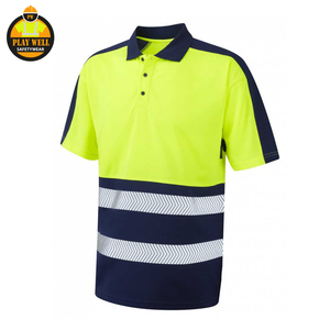 Chemises polo haute visibilité personnalisées à manches longues, chemises polo de sécurité réfléchissantes haute visibilité - Product Image 5