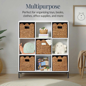 Durable Eco-Friendly Lightweight Organizer for Every Living Space Compact <b>Foldable</b> Water Hyacinth Storage <b>Basket</b> Set - Product Image 3