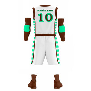 Maillot de football personnalisé sublimé, blanc, marron, vert, rayé, à capuche, imprimé géométrique, manches courtes, anti-humidité, haute qualité - Product Image 5