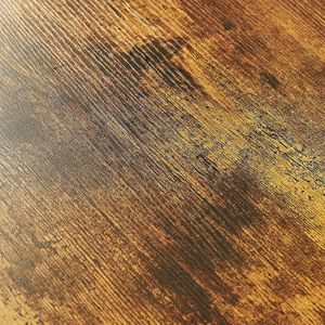 Set Tavolo da Bar Rustico Marrone con 2 Sgabelli con Schienale Morbido in PU 43.31L X 15.75W X 35.43H FT Stile Ferro e Legno - Product Image 4