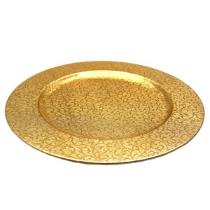 Assiette de service design de luxe en métal doré élégant Assiette de forme ronde Vaisselle de table - Product Image 1