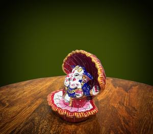 NIRMALA HANDICRAFTS Statue de Ganesha en aluminium faite à la main, Feng Shui, religieuse (Murti), idole du dieu hindou indien Ganesha, pour table - Product Image 2