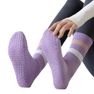 Indoor Fitness Pilates Yoga <b>Grip</b> Crew <b>Socks</b> Eco-Friendly Anti-Slip Solid Youth ODM for Women Daily Life - Product Image 1